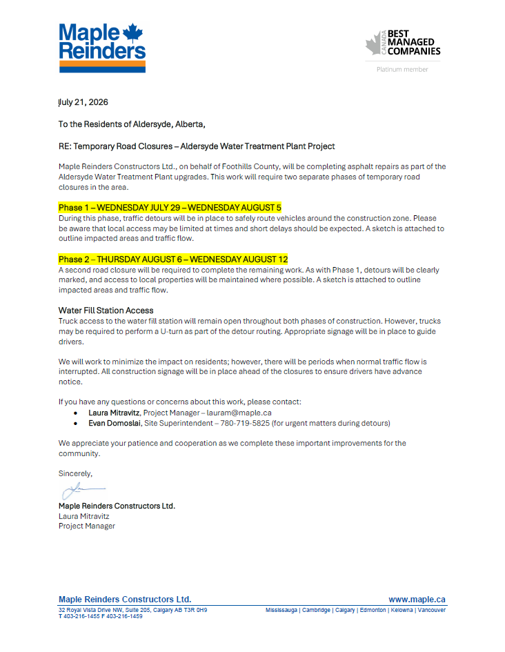 Letter of Notice